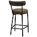 Badalona - Sgabello Counter In Bouclé Marrone Con Gambe Nere 39x46x90 Cm - Foto miniatura 4
