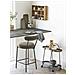 Badalona - Sgabello Counter In Bouclé Marrone Con Gambe Nere 39x46x90 Cm - Foto miniatura 6