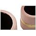 Set 2 Pouf Contenitore Sheffield In Velluto Rosa Con Fascia Dorata Ø37x42 E Ø28x35 Cm - Foto miniatura 7