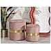 Set 2 Pouf Contenitore Sheffield In Velluto Rosa Con Fascia Dorata Ø37x42 E Ø28x35 Cm - Foto miniatura 8