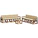 Set di divani da esterno con cuscino 9 pcs Naturale e Beige - Foto miniatura 3