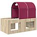 Letto con Tunnel 3 pz Rovere Artigianale e Rosso - Foto miniatura 8