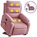 Poltrona Alzapersona Massaggi Elettrica Reclinante Rosa Velluto - Foto miniatura 1