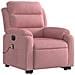 Poltrona Alzapersona Massaggi Elettrica Reclinante Rosa Velluto - Foto miniatura 3