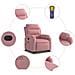 Poltrona Alzapersona Massaggi Elettrica Reclinante Rosa Velluto - Foto miniatura 7