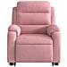 Poltrona Alzapersona Massaggi Elettrica Reclinante Rosa Velluto - Foto miniatura 8
