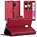 Custodia Compatibile Con Nokia 6 In Rosso Carminio - Coperchio Protettiva Con Chiusura Magnetica, Funzione Stand E Tasca Per Le Carte - Foto miniatura 1