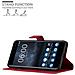 Custodia Compatibile Con Nokia 6 In Rosso Carminio - Coperchio Protettiva Con Chiusura Magnetica, Funzione Stand E Tasca Per Le Carte - Foto miniatura 5