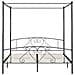 Letto A Baldacchino Grigio In Metallo 200x200 Cm - Foto miniatura 3