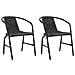 Sedie da Giardino 2 pz Nere Plastica Stile Rattan Acciaio 110kg - Foto miniatura 1