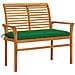 Panca da Giardino con Cuscino Verde 112 cm in Legno di Teak - Foto miniatura 1