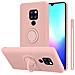 Custodia Compatibile Con Huawei Mate 20 In Liquid Rosa - Coperchio Protettivo In Silicone Tpu Flessibile Con Anello - Foto miniatura 1
