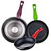 Kenia 7 Pezzi In Acciaio Vetrificato Con Set Di Padelle (18/22/26 Cm) San Ignacio Jolie, Alluminio Forgiato - Foto miniatura 2