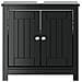 Mobile Lavabo Da Bagno Berg Nero 60x34x59cm Legno Massello Pino - Foto miniatura 3