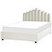 Letto Contenitore Velluto Bianco Sporco 160 X 200 Cm Vincennes - Foto miniatura 4