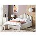 Letto Contenitore Velluto Bianco Sporco 160 X 200 Cm Vincennes - Foto miniatura 1