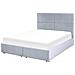 Letto Matrimoniale Con Contenitore Velluto Grigio Chiaro 160 X 200 Cm Vernoyes - Foto miniatura 3