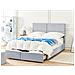 Letto Matrimoniale Con Contenitore Velluto Grigio Chiaro 160 X 200 Cm Vernoyes - Foto miniatura 1