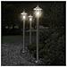 Lampade Da Terra Per Esterni 3 Pz Argento 120cm In Acciaio Inox - Foto miniatura 1