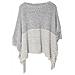 Elegante Mantella Poncho Scialle Lavorata A Maglia Black - Foto miniatura 1