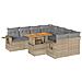 Set Divano Da Giardino 9 Pz Con Cuscini Beige In Polyrattan - Foto miniatura 2