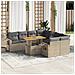 Set Divano Da Giardino 9 Pz Con Cuscini Beige In Polyrattan - Foto miniatura 1