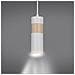 Sospeensione 1 Luce Akari In Acciaio Bianco A Cilindro Con Legno Naturale - Foto miniatura 7