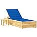 Lettino Da Giardino Con Tavolino Cuscino Legno Pino Impregnato - Foto miniatura 2