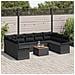 Set Divano da Giardino  10 pezzi con cuscini Nero Polyrattan Acacia, Divano da Giardino 2 posti  con storage e cuscini Nero Polyrattan - Foto miniatura 3