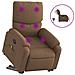 Poltrona Alzapersona Massaggiante Elettrica Marrone Tessuto - Foto miniatura 1