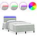 Letto a Box Spring con Materasso e LED Grigio Chiaro 120x190 cm Velluto - Foto miniatura 4