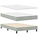 Letto a Box Spring con Materasso e LED Grigio Chiaro 120x190 cm Velluto - Foto miniatura 6