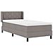 Letto con Box Spring e Materasso Tortora 90x200 cm in Tessuto, Testiera con Design a Rombi Tortora 90 cm in Tessuto - Foto miniatura 7