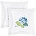 Set Di 2 Copricuscini 40x40 Cm Ricamo Di Fiori D'ortensia - Foto miniatura 3