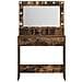 Tavolo da Trucco con Luci LED Rovere Affumicato 79x41x135 cm - Foto miniatura 4