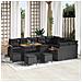 Set Divano da Giardino con cuscino 13 pcs Nero Poly Rattan - Foto miniatura 2