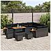 Set Divano da Giardino con cuscino 13 pcs Nero Poly Rattan - Foto miniatura 3