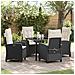 Set da Pranzo per Giardino 5 pcs Nero polyrattan - Foto miniatura 2