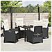 Set da Pranzo per Giardino 5 pcs Nero polyrattan - Foto miniatura 4