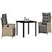 Set da Pranzo per Giardino 3 pcs Beige Poly Rattan - Foto miniatura 3