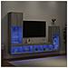 Mobili TV a Muro con LED 4pz Grigio Sonoma in Legno Multistrato - Foto miniatura 2