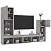 Mobili TV a Muro con LED 4pz Grigio Sonoma in Legno Multistrato - Foto miniatura 5