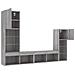 Mobili TV a Muro con LED 4pz Grigio Sonoma in Legno Multistrato - Foto miniatura 6