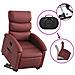 Poltrona Alzapersona Reclinabile Rosso Vino in Similpelle - Foto miniatura 6