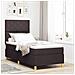 Letto a molle con materasso Marrone scuro 90 x 190 cm Tessuto - Foto miniatura 2