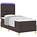 Letto a molle con materasso Marrone scuro 90 x 190 cm Tessuto - Foto miniatura 3