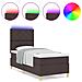 Letto a molle con materasso Marrone scuro 90 x 190 cm Tessuto - Foto miniatura 4