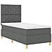 Letto a molle con materasso Grigio scuro 90 x 190 cm Tessuto - Foto miniatura 7