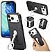 Custodia Nera In Pelle Pu Con Supporto Rotante A 360° Compatibile Con Iphone 17 Air - Foto miniatura 5