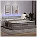 Struttura Letto Pouf con Materasso 200x200 cm Similpelle - Foto miniatura 3